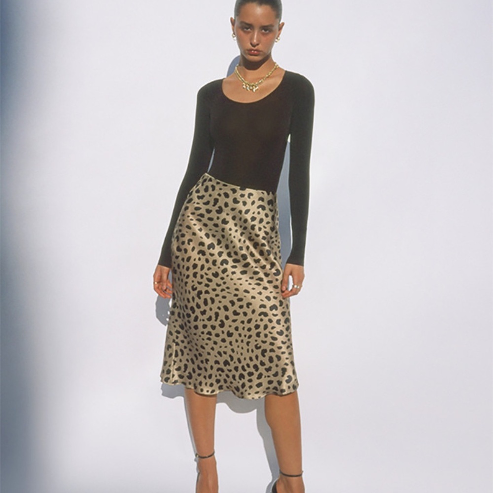Réalisation Par 100% Silk The Naomi Wild Things Skirt Animal Print Size XS